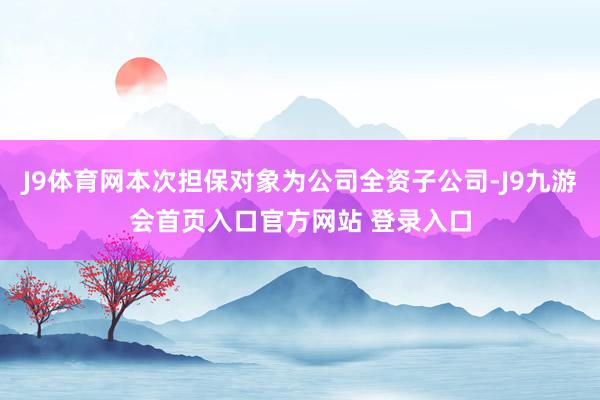 J9体育网本次担保对象为公司全资子公司-J9九游会首页入口官方网站 登录入口